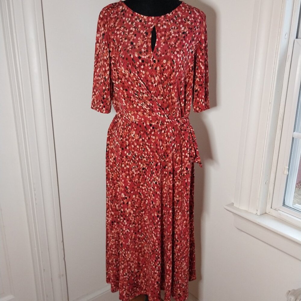 Faux Wrap Keyhole Dress